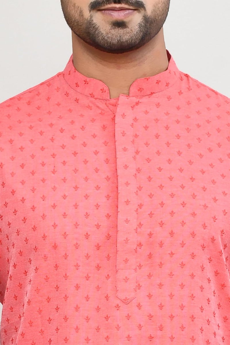 POLY2FAB Hathkargha Men's Art Silk Designer Printed Kurta Pyjama Set with Mandarin Collar and Full Sleeves - Image 5